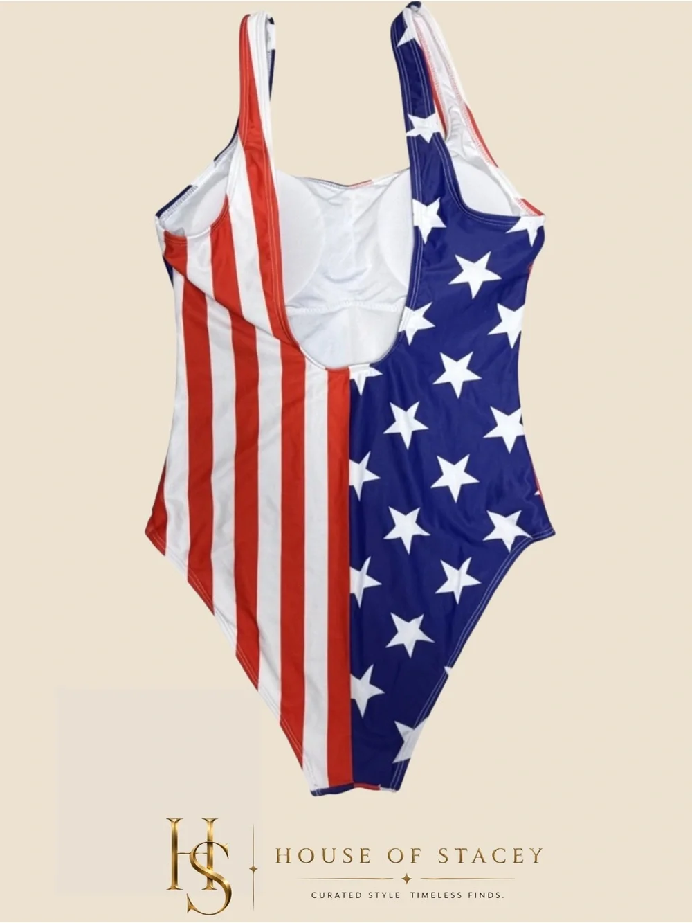 Swimsuit One Piece Patriotic Stars Stripes Small